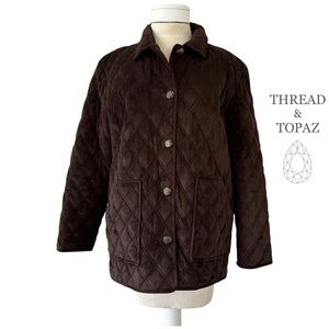 Ralph Lauren Vintage Brown Quilted Faux Suede Jacket Medium